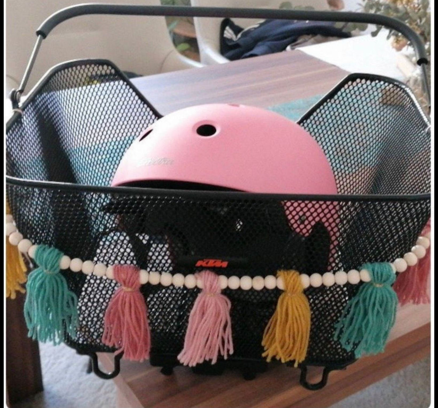 Fahrradkorb Wimpelkette Makramee Girlande Sommer Boho Fahrradkette Fahrradgirlande (Kopie) (Kopie)