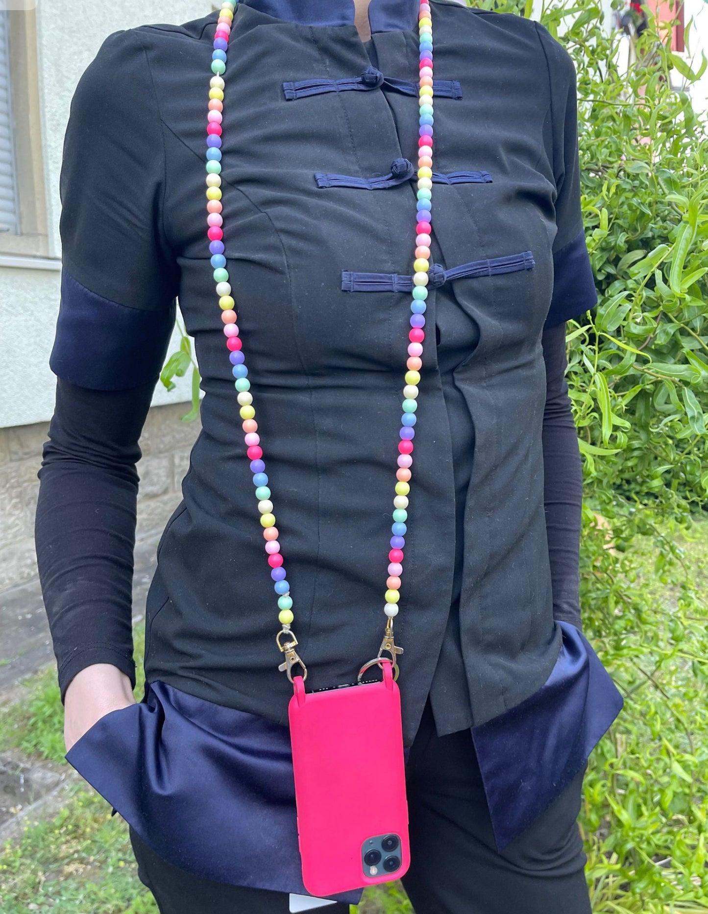 Handykette bunt Perlen Quasten Boho Hippie Bodycross ( ohne Hülle) Acrylperlen (Kopie) (Kopie)