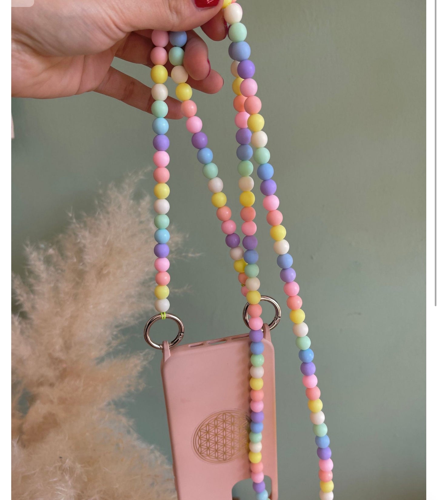 Handykette bunt Perlen Quasten Boho Hippie Bodycross ( ohne Hülle) Acrylperlen (Kopie) (Kopie)