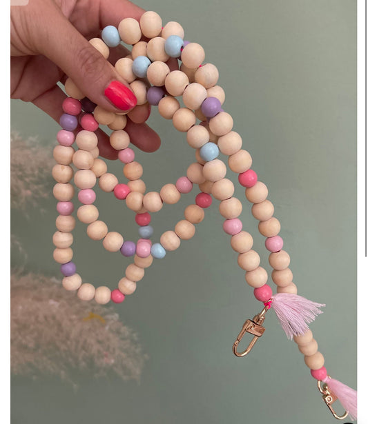 Handykette Pastell Perlen Quasten Boho Hippie Bodycross ( ohne Hülle) Acrylperlen (Kopie) (Kopie)