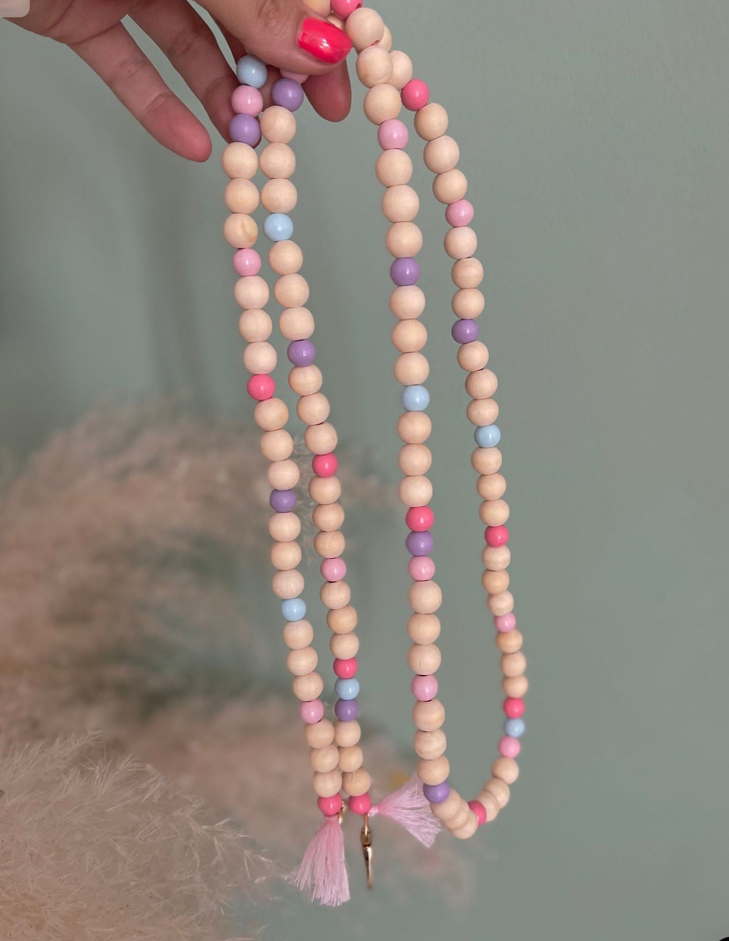 Handykette Pastell Perlen Quasten Boho Hippie Bodycross ( ohne Hülle) Acrylperlen (Kopie) (Kopie)