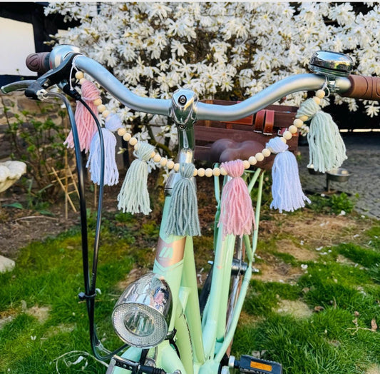 Fahrradkorb Wimpelkette Makramee Girlande Sommer Boho Fahrradkette Fahrradgirlande