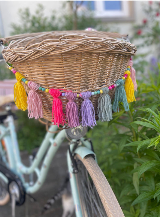Fahrradkorb Kinder Wimpelkette Makramee Girlande Sommer Boho Fahrradkette Fahrradgirlande (Kopie) (Kopie) (Kopie)
