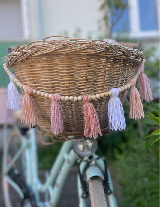 Fahrradkorb Wimpelkette Makramee Girlande Sommer Boho Fahrradkette Fahrradgirlande (Kopie) (Kopie)