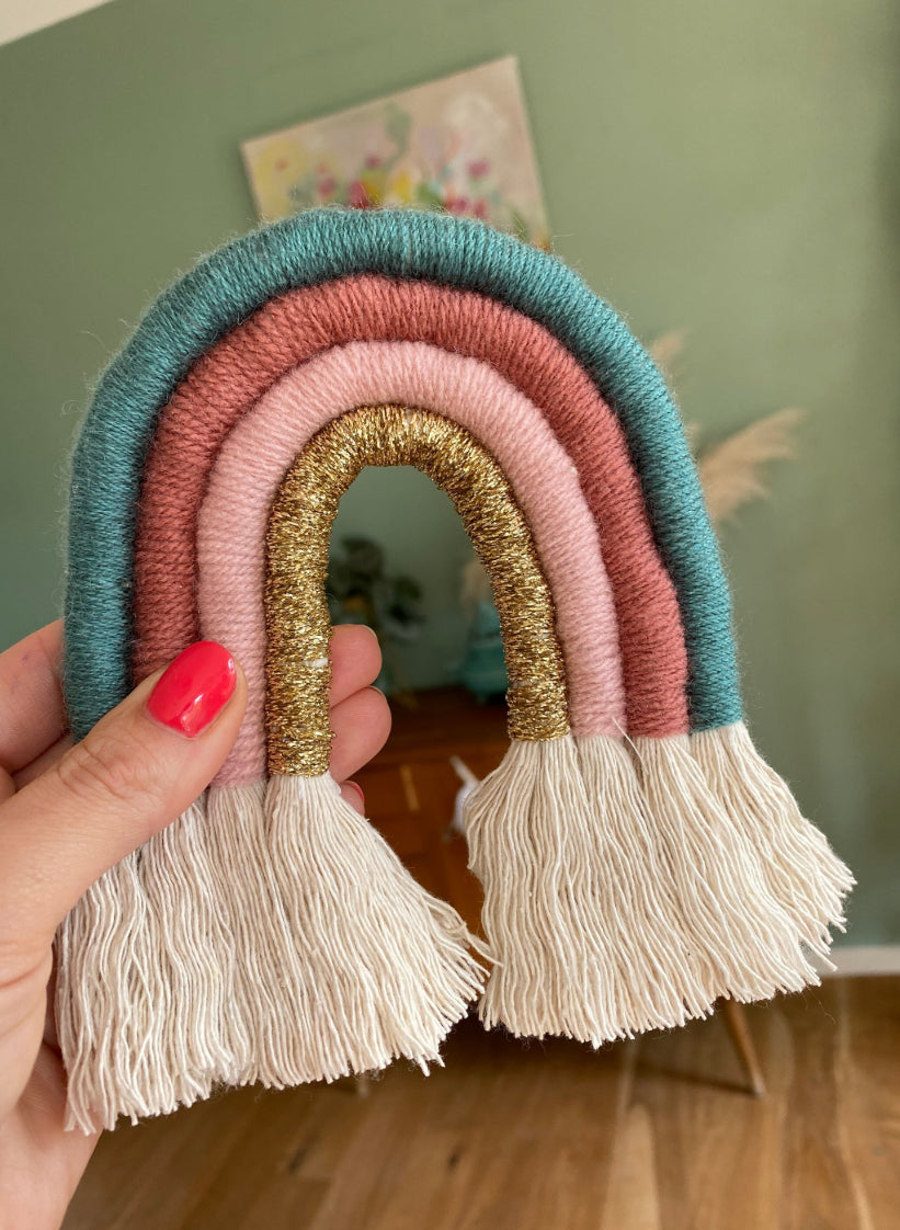 Makramee Regenbogen Wimpelkette Wandbehang Boho Regenbogen Kinderzimmer Deko Wickeltisch Deko Boho Girlande