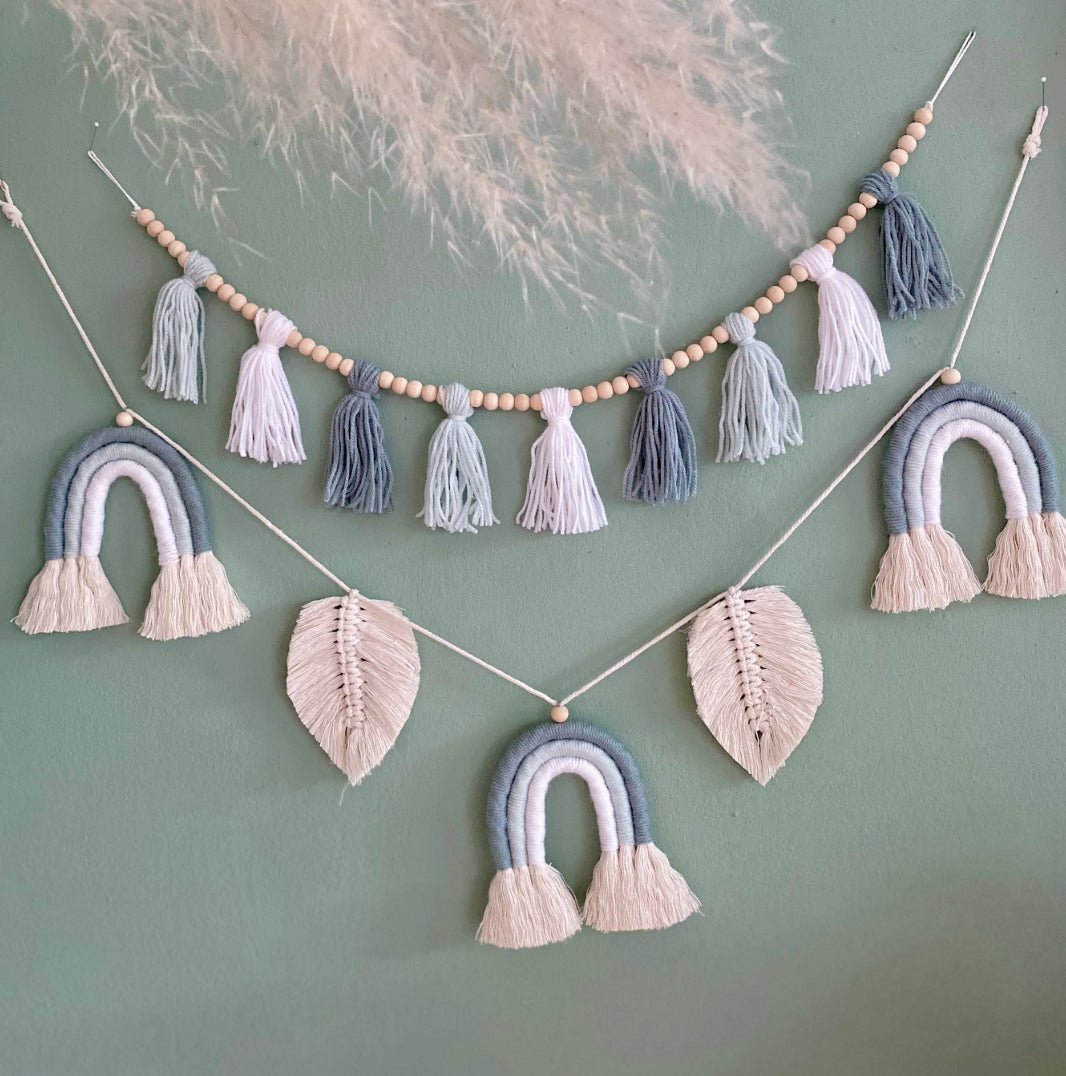 Makramee Regenbogen Wimpelkette Wandbehang Boho Regenbogen Kinderzimmer Deko Wickeltisch Deko Boho Girlande (Kopie)