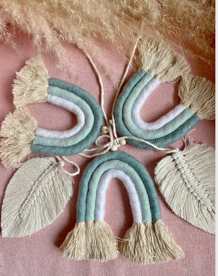 Makramee Regenbogen Wimpelkette Wandbehang Boho Regenbogen Kinderzimmer Deko Wickeltisch Deko Boho Girlande (Kopie)