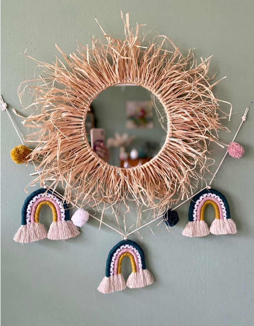 Makramee Regenbogen Wimpelkette Wandbehang Boho Regenbogen Kinderzimmer Deko Wickeltisch Deko Boho Girlande (Kopie)