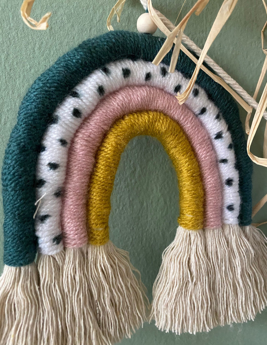 Makramee Regenbogen Wimpelkette Wandbehang Boho Regenbogen Kinderzimmer Deko Wickeltisch Deko Boho Girlande (Kopie)