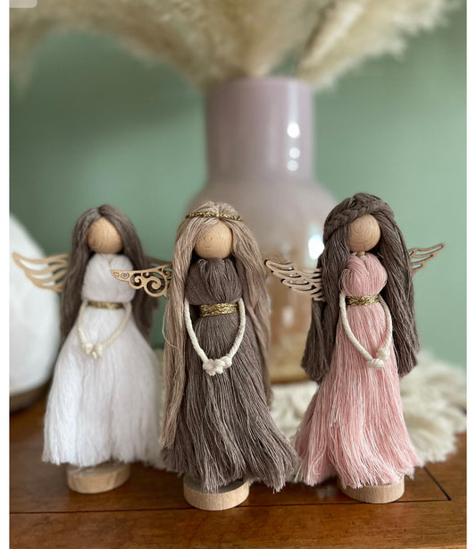 Makramee Engel Schutzengel Boho Weihnachten Adventskalender Taufgeschenk