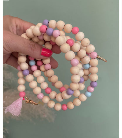 Handykette Pastell Perlen Quasten Boho Hippie Bodycross ( ohne Hülle) Acrylperlen (Kopie) (Kopie)