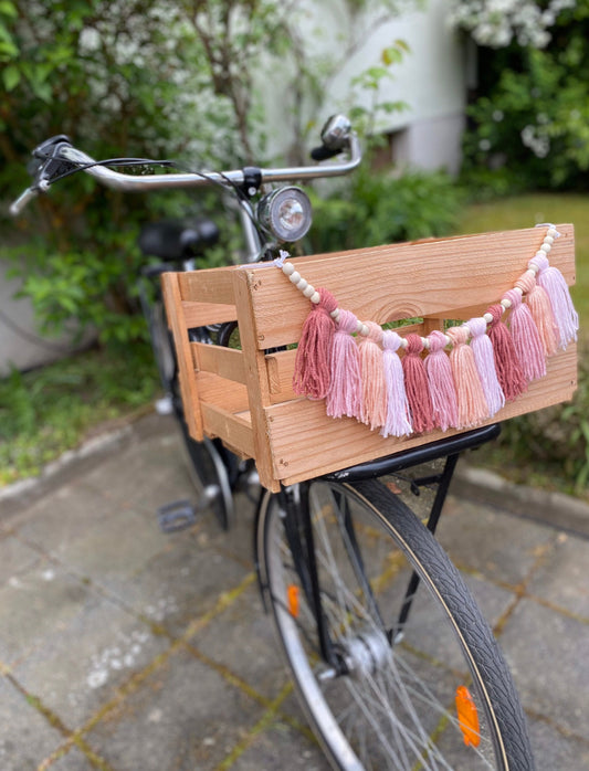 Fahrradkorb Wimpelkette Makramee Girlande Sommer Boho Fahrradkette Fahrradgirlande (Kopie) (Kopie)