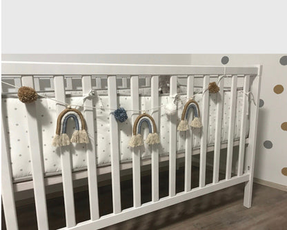 Glitzer Makramee Regenbogen Wimpelkette Wandbehang Boho Regenbogen Kinderzimmer Deko Wickeltisch Deko Boho Girlande (Kopie)