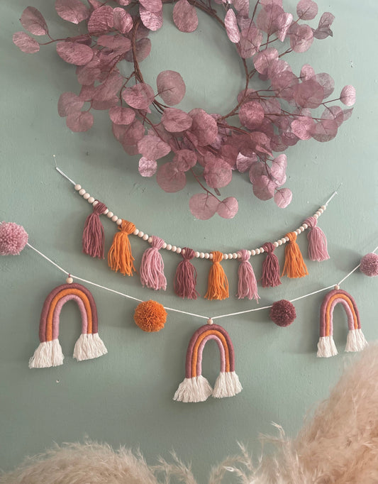 Makramee Regenbogen Wimpelkette Wandbehang Boho Regenbogen Kinderzimmer Deko Wickeltisch Deko Boho Girlande (Kopie) (Kopie)