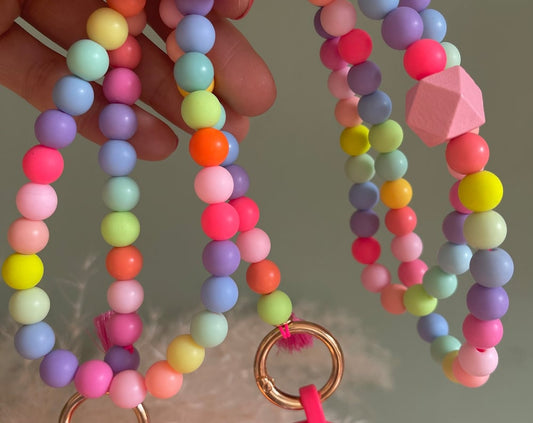Bright mobile phone chain pearl necklace